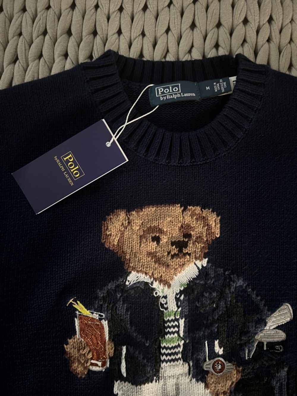 Polo Bear Crewneck Sweater - Navy Blue - Picture 4 of 5